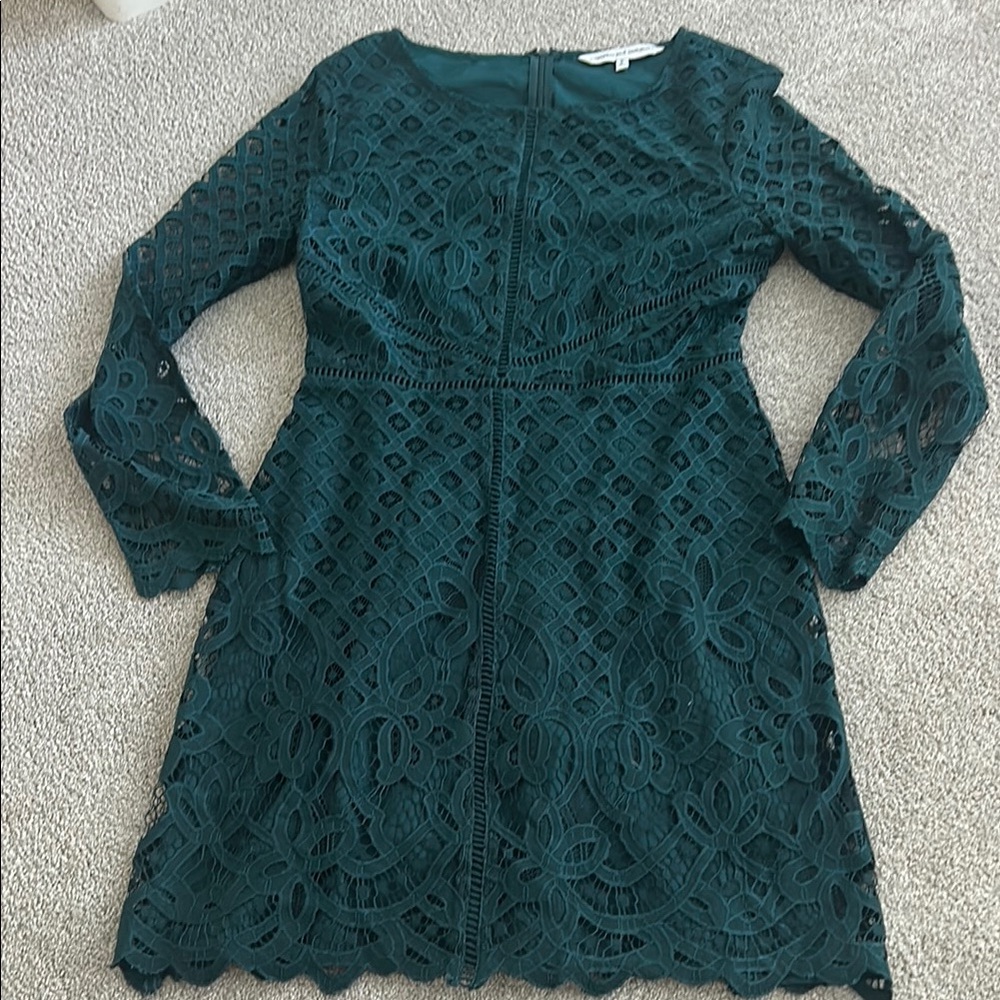 cupcakes & cashmere Teal Long Sleeve Dress